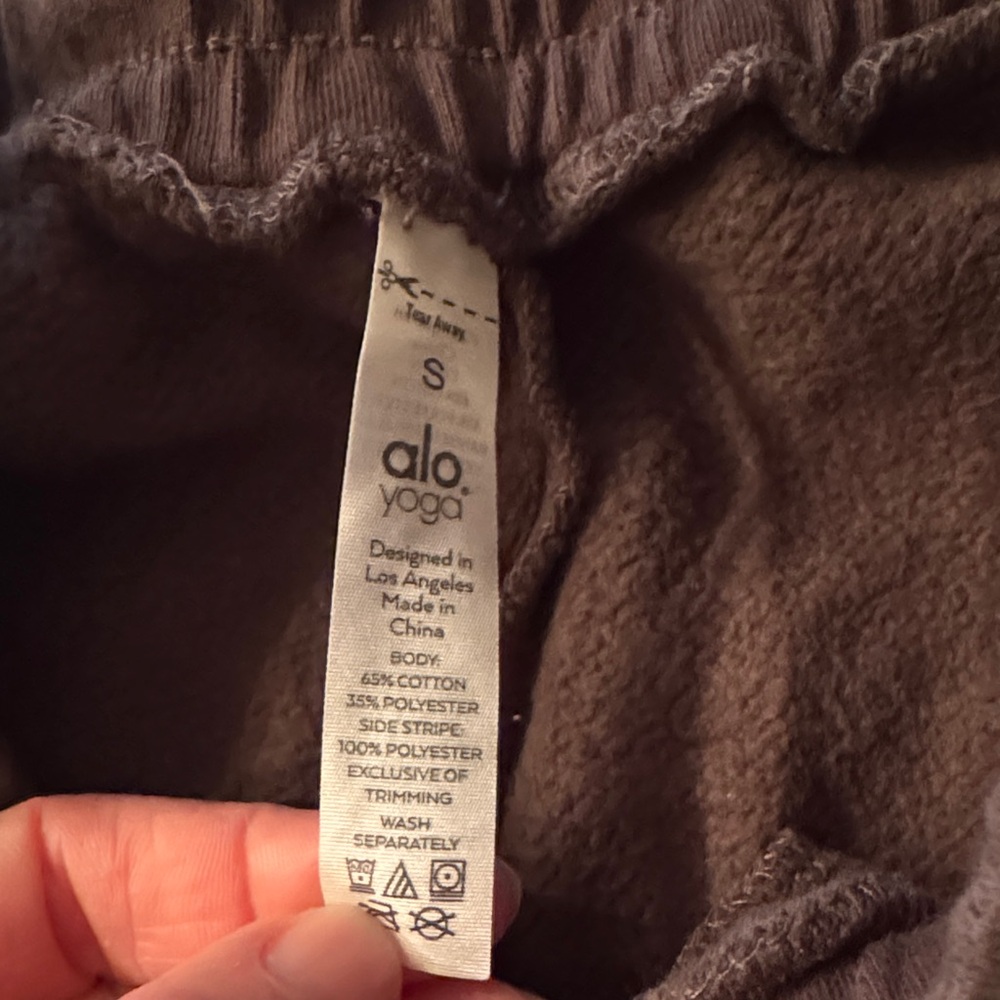 ALO Yoga Brown Snap-Detail Track Pants - Picture 6 of 9